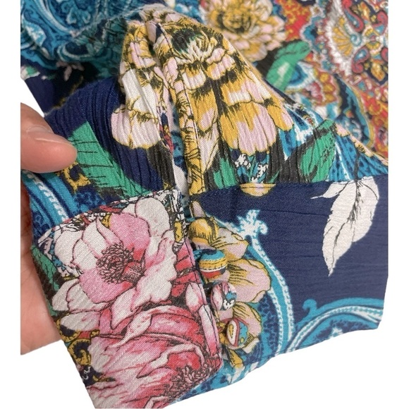 Roaman's Women's Plus Size Fit-And-Flare Crinkle floral Tunic size 32 W - Picture 9 of 15